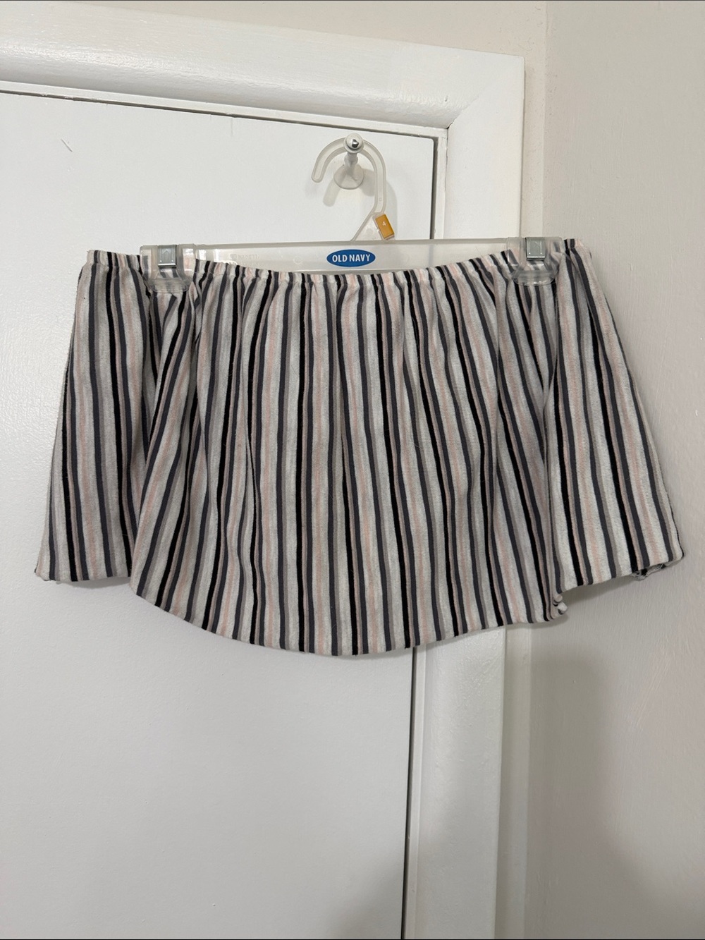 Women's Striped tube top in Black, Cream & Pink